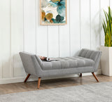 Damian Tufted Bench Light Grey