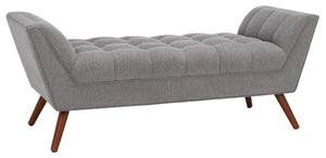 Damian Tufted Bench Light Grey