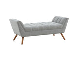 Damian Tufted Bench Light Grey