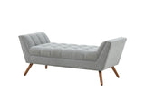 Damian Tufted Bench Light Grey