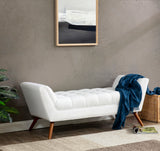 Damian Tufted Bench White