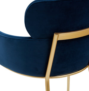 Safavieh Charlize Velvet Counter Stool Navy / Gold Wood / Fabric / Foam / Metal SFV4756A