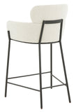 Safavieh Charlize Boucle Counter Stool Ivory / Black Wood / Fabric / Foam / Metal SFV4756D