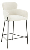 Safavieh Charlize Boucle Counter Stool Ivory / Black Wood / Fabric / Foam / Metal SFV4756D