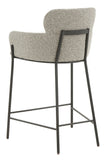 Safavieh Charlize Boucle Counter Stool Light Grey / Black Wood / Fabric / Foam / Metal SFV4756E