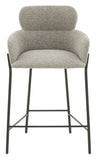 Safavieh Charlize Boucle Counter Stool Light Grey / Black Wood / Fabric / Foam / Metal SFV4756E