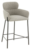 Safavieh Charlize Boucle Counter Stool Light Grey / Black Wood / Fabric / Foam / Metal SFV4756E