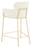 Safavieh Charlize Boucle Counter Stool Ivory / Gold Wood / Fabric / Foam / Metal SFV4756F