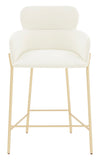 Safavieh Charlize Boucle Counter Stool Ivory / Gold Wood / Fabric / Foam / Metal SFV4756F