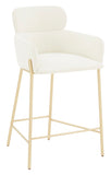 Safavieh Charlize Boucle Counter Stool Ivory / Gold Wood / Fabric / Foam / Metal SFV4756F