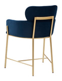 Safavieh Charlize Velvet Dining Chair Navy / Gold SFV4757A