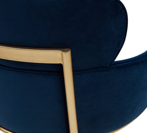 Safavieh Charlize Velvet Dining Chair Navy / Gold SFV4757A