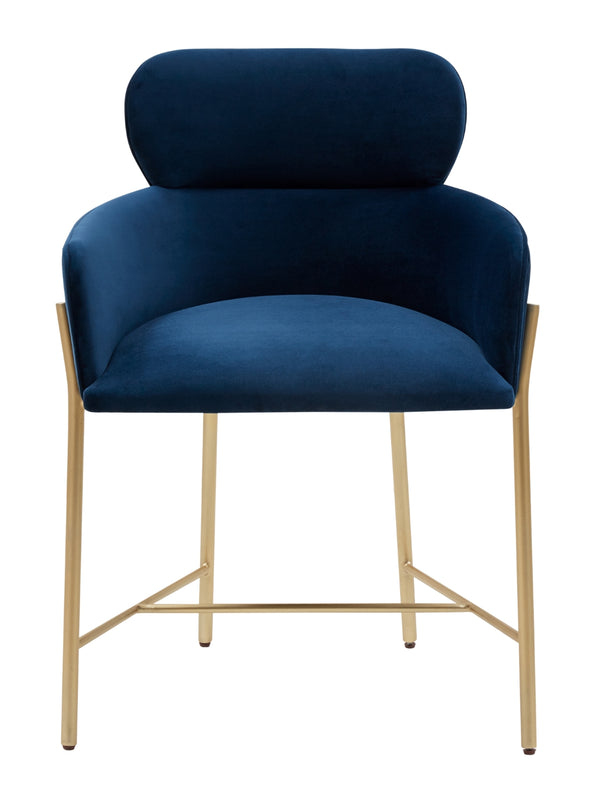 Safavieh Charlize Velvet Dining Chair Navy / Gold SFV4757A