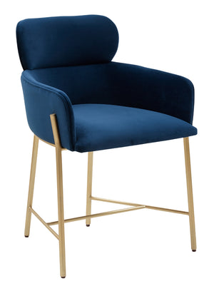 Safavieh Charlize Velvet Dining Chair Navy / Gold SFV4757A