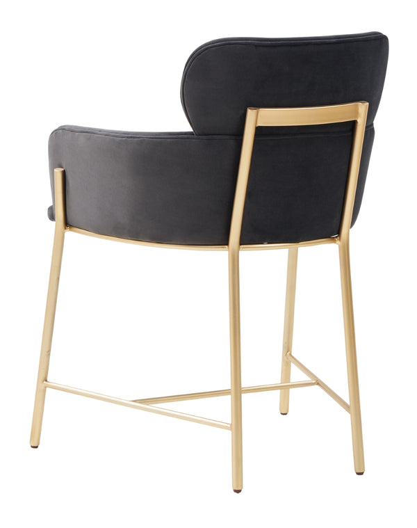 Safavieh Charlize Velvet Dining Chair Dark Grey / Gold SFV4757B