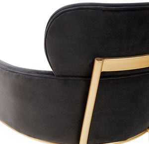 Safavieh Charlize Velvet Dining Chair Dark Grey / Gold SFV4757B