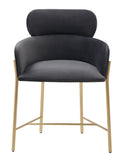Safavieh Charlize Velvet Dining Chair Dark Grey / Gold SFV4757B