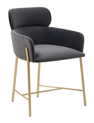 Safavieh Charlize Velvet Dining Chair Dark Grey / Gold SFV4757B