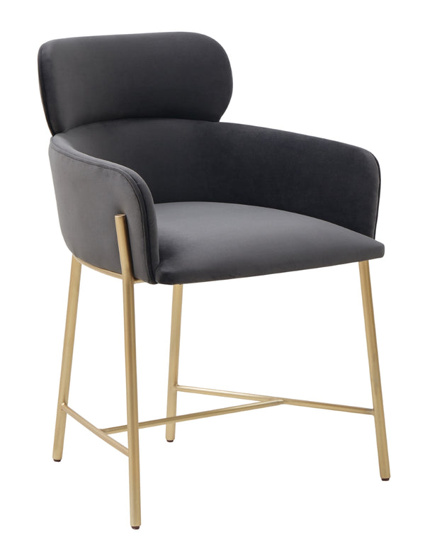 Safavieh Charlize Velvet Dining Chair Dark Grey / Gold SFV4757B