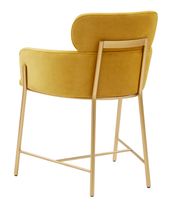 Safavieh Charlize Velvet Dining Chair Yellow / Gold SFV4757C