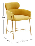 Safavieh Charlize Velvet Dining Chair Yellow / Gold SFV4757C