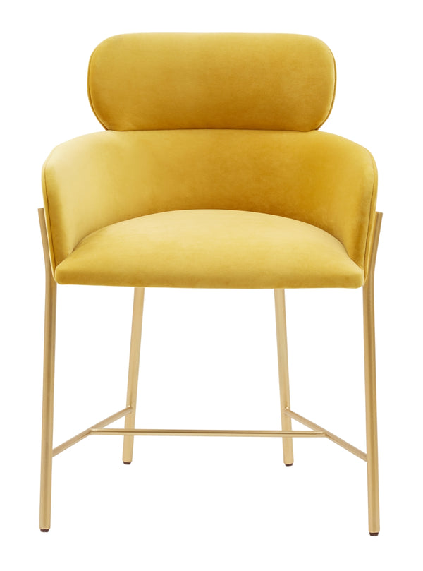 Safavieh Charlize Velvet Dining Chair Yellow / Gold SFV4757C