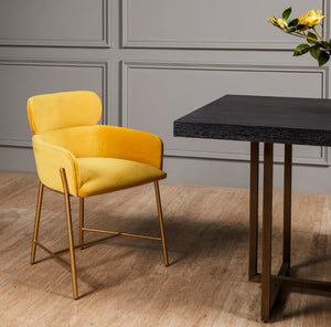 Safavieh Charlize Velvet Dining Chair Yellow / Gold SFV4757C