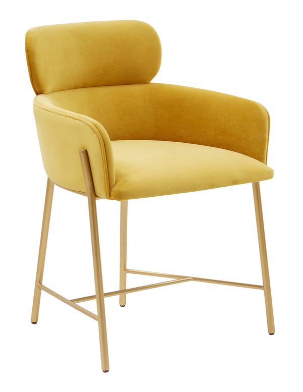 Safavieh Charlize Velvet Dining Chair Yellow / Gold SFV4757C