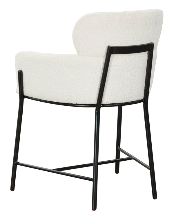 Safavieh Charlize Boucle Dining Chair Ivory / Black Wood / Fabric / Foam / Metal SFV4757D
