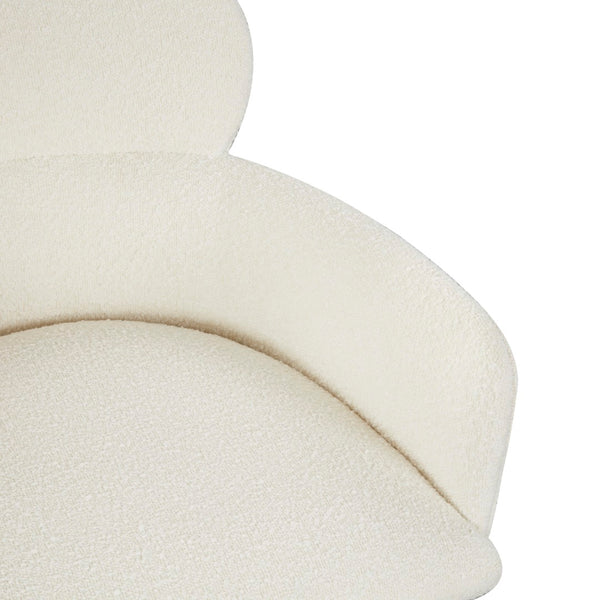 Safavieh Charlize Boucle Dining Chair Ivory / Black Wood / Fabric / Foam / Metal SFV4757D