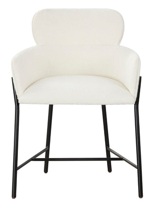 Safavieh Charlize Boucle Dining Chair Ivory / Black Wood / Fabric / Foam / Metal SFV4757D