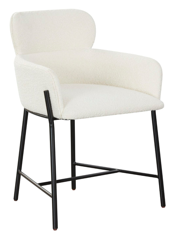 Safavieh Charlize Boucle Dining Chair Ivory / Black Wood / Fabric / Foam / Metal SFV4757D