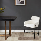 Safavieh Charlize Boucle Dining Chair Ivory / Black Wood / Fabric / Foam / Metal SFV4757D