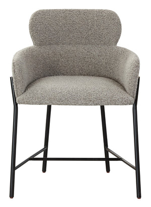 Safavieh Charlize Boucle Dining Chair Light Grey / Black Wood / Fabric / Foam / Metal SFV4757E