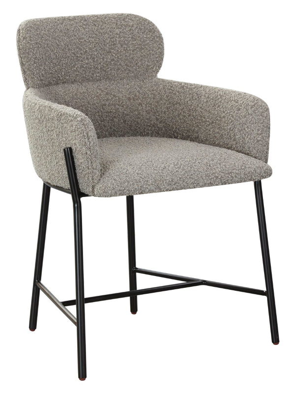 Safavieh Charlize Boucle Dining Chair Light Grey / Black Wood / Fabric / Foam / Metal SFV4757E