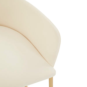 Safavieh Charlize Velvet Dining Chair Ivory / Gold Wood / Fabric / Foam / Metal SFV4757F