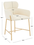 Safavieh Charlize Velvet Dining Chair Ivory / Gold Wood / Fabric / Foam / Metal SFV4757F