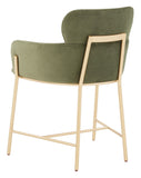 Safavieh Charlize Velvet Dining Chair Olive Green / Gold Wood / Fabric / Foam / Metal SFV4757G