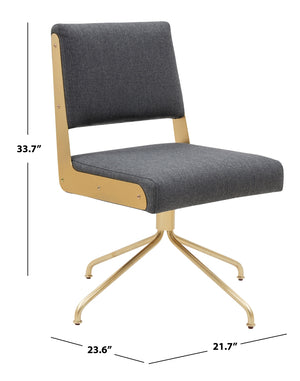 Safavieh Emmeline Swivel Office Chair Slate Grey / Gold SFV4758B