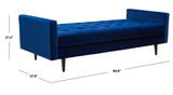 Safavieh Francine Upholstered Bench Navy Wood / Fabric / Foam / Metal SFV4759A