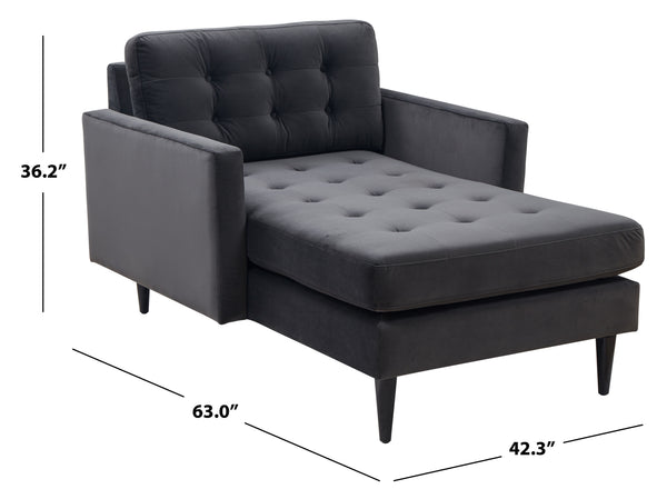 Safavieh Curtis Tufted Chaise Dark Grey SFV4760B