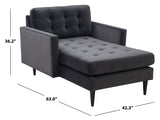 Safavieh Curtis Tufted Chaise Dark Grey SFV4760B