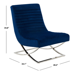 Safavieh Ramsay Tufted Velvet Accent Chair Navy SFV4761A