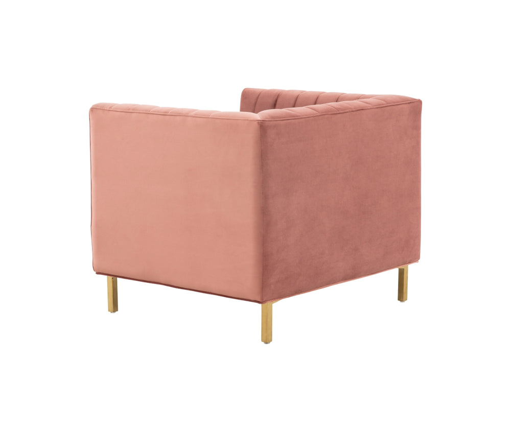 Safavieh Doris Velvet Club Chair Dusty Rose Wood / Fabric / Foam / Metal SFV4763A
