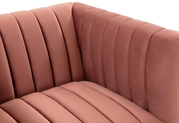 Safavieh Doris Velvet Club Chair Dusty Rose Wood / Fabric / Foam / Metal SFV4763A