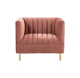 Safavieh Doris Velvet Club Chair Dusty Rose Wood / Fabric / Foam / Metal SFV4763A