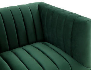 Safavieh Doris Velvet Club Chair Forest Green Wood / Fabric / Foam / Metal SFV4763B