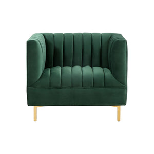 Safavieh Doris Velvet Club Chair Forest Green Wood / Fabric / Foam / Metal SFV4763B