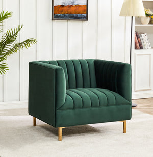 Safavieh Doris Velvet Club Chair Forest Green Wood / Fabric / Foam / Metal SFV4763B