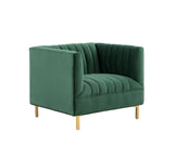 Safavieh Doris Velvet Club Chair Forest Green Wood / Fabric / Foam / Metal SFV4763B